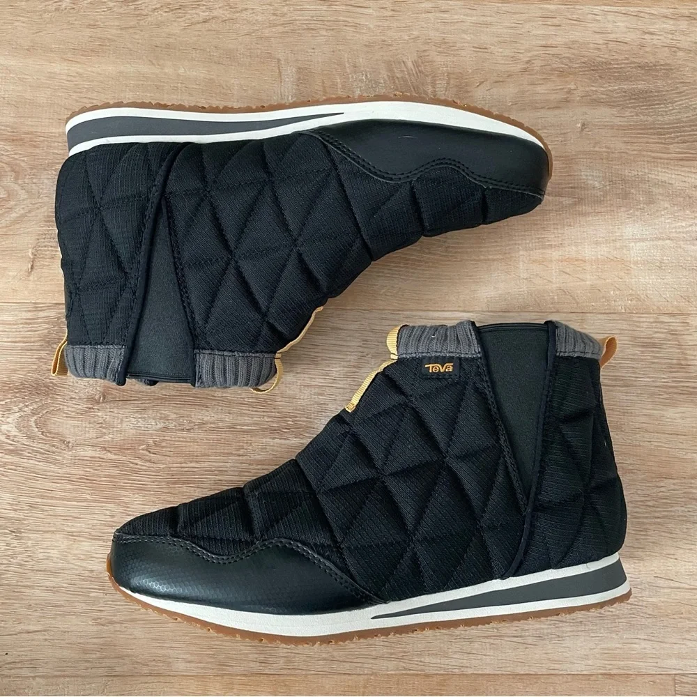 Teva Reember | EUC, Quilted Black/Tan‎ Mid Ankle Boots